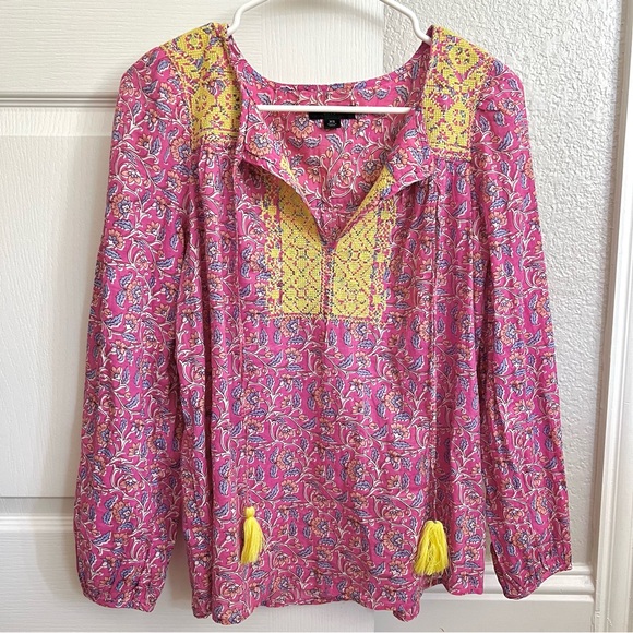 NWOT J.Crew Embroidered cotton voile top in block print - Picture 3 of 11